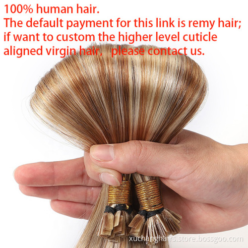 Wholesale cuticle remy aligned keratin u flat tip human hair vendors flat tip human hair extension yaki straight hair flat tip